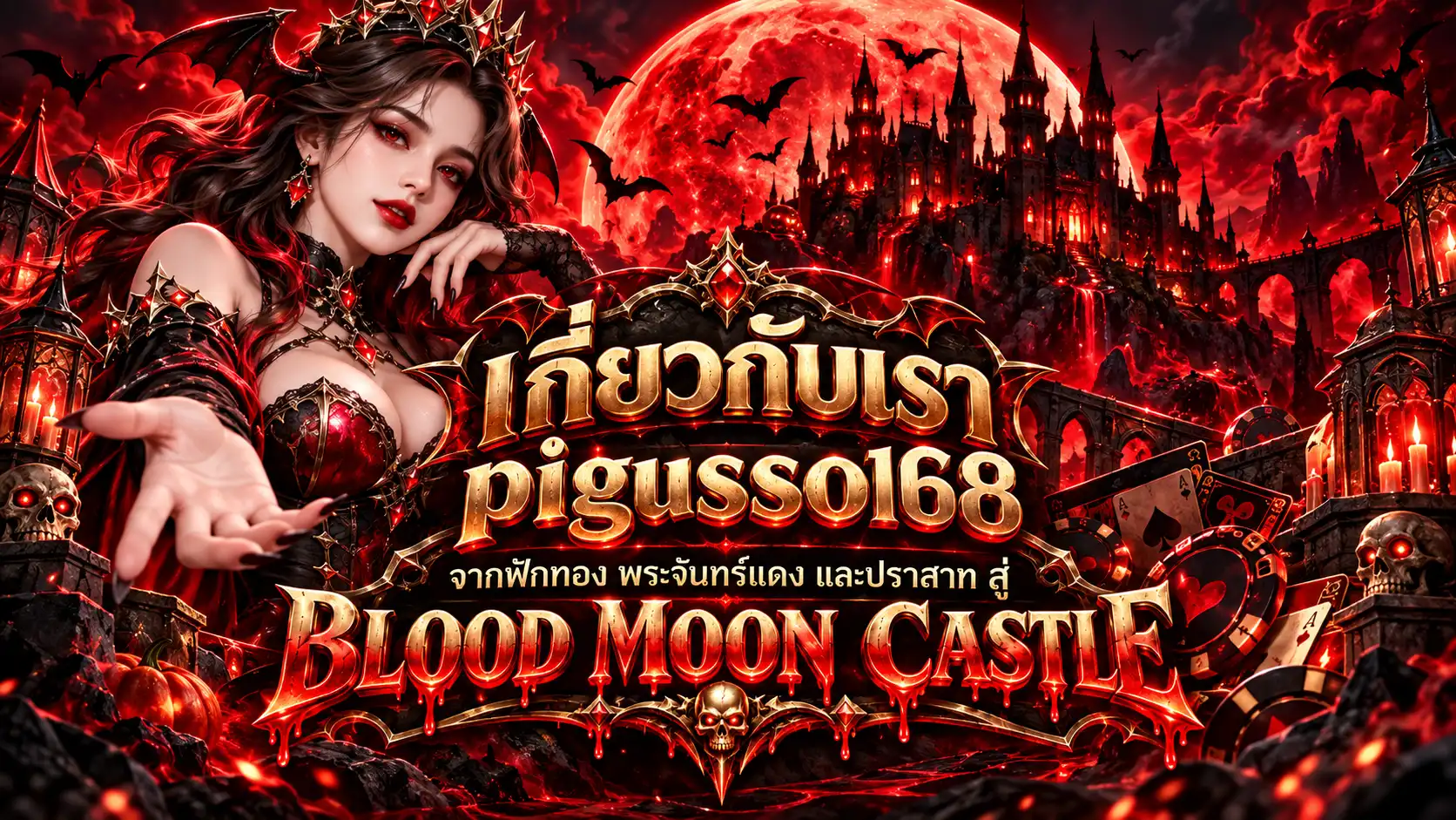 เกี่ยวกับเรา pigusso168 จากฟักทอง พระจันทร์สีเลือด และปราสาท สู่ BLOOD MOON CASTLE สำหรับสล็อต คาสิโน และบัญชี